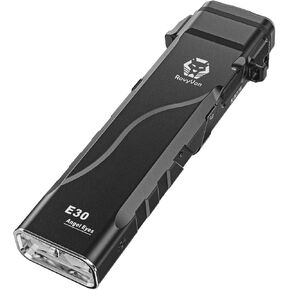RovyVon Angel Eyes E30 EDC Flat Flashlight, Dual Power AAA Batteries, Proximity Sensor, 2600 Lumens Powerful Pocket Flashlight (Black)