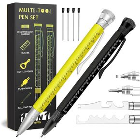 BoAn Gifts for Men,14 In 1 Multitool Pen (2 Pack),Fidget Spinner Decompression,Screwdriver,Hook Remover,Integrated Various Tools,Fathers Day Dad Birthday Gift