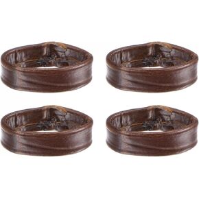 uxcell 4 Pcs PU Leather Loops Replacement Retaining Ring Keeper for 14mm Width Watch Band, Black