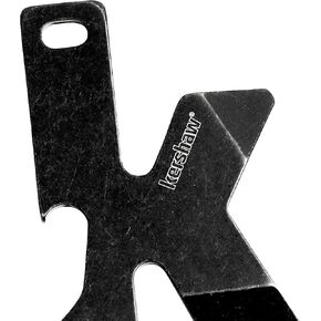 Kershaw K-TOOL Multi-Function Key Ring Tool (KTOOL); 2-Inch High-Performance 3Cr13 Stainless Steel Construction with BlackWash Finish, Bottle Opener, Flathead Screwdriver, and Lanyard Hole, 0.7 OZ