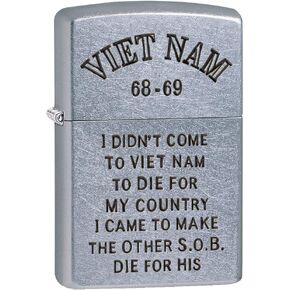Zippo Lighter: Vietnam Trench Art, Country - Street Chrome 80784
