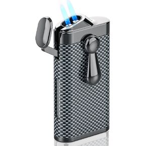 VVAY Torch Lighter Butane Refillable, Double Jet Flame Torch Lighter, Without Butane