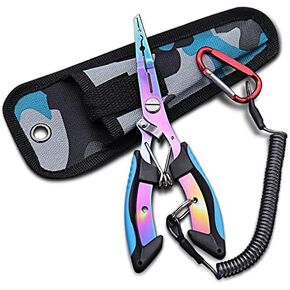 Stainless Steel Fishing Pliers Fishing Multi Tool for Split Ring, Hook Remover, Crimping Tool and Line Cutter by 1-pack, EJ-2019