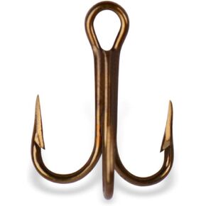 Mustad 3551 Classic Treble Standard Strength Fishing Hooks | Tackle for Fishing Equipment | Comes in Bronz, Nickle, Gold, Blonde Red, Size 10/0, Bronze