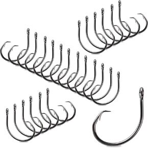خطاف دائري Mustad Demon، في الخط، فجوة واسعة - مقاس نيكل أسود 12/0 - عبوة من 25 قطعة