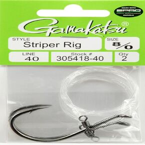Gamakatsu Striper Rig Ns Blk 8/0-40# 2Pk Fishing Products, White