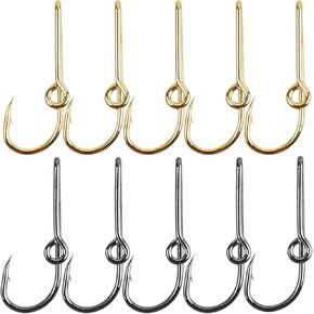 Fishing Hat Hook Pins Clips Fish Hook Hat Clip for Hat Tie Clips 10pcs Gold Black