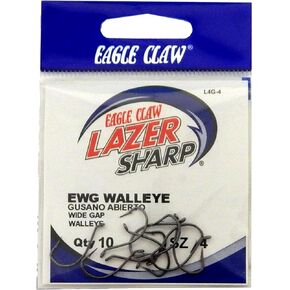 LAZER WIDE GAP WALLEYE HOOK PLATINUM BLACK