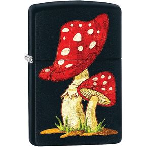 Zippo Lighter- Mushroom Fungus Black Matte Windproof Lighter #Z440