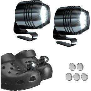 The Original 2 Headlights for Crocs Charms, Flashlight Attachment for Crocs Shoe, Accessories for Crocs Kids Girl Boy Women Men Adult Sandals, Clip on Clog Headlamp Shoe Decoration Charms for Crocs