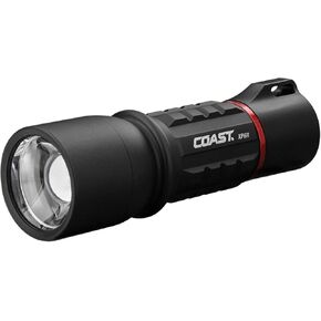 Coast XP6R 400 Lumen USB Rechargeable-Dual Power LED Flashlight with Pure Beam Slide Focus and Top Grade Aluminum Build, Black