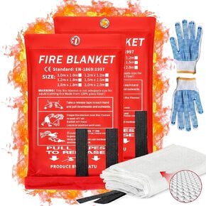 Fire Blanket Emergency Portable Fire Blanket for Home Kitchen Flame Retardant Protection Fire Blanket -39'' × 39'' Designed for Kitchen, Fireplace, Barbecue, car, Camping