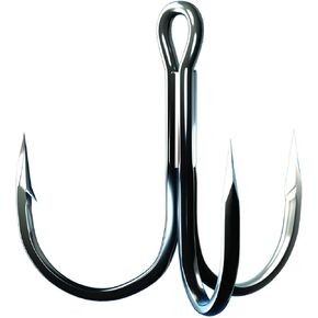 Eagle Claw Trokar 3X Strong Round Bend Treble, Multi, 4, (TK934P-4)