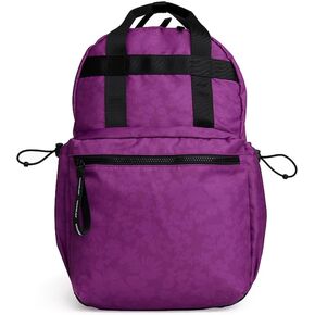 VOORAY 19L Katie Backpack, Large - Travel, Gym & Sports Backpack Wild Desert, White Floral Retro Stripe