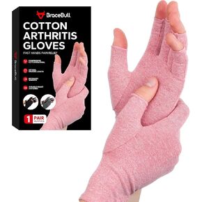 Fingerless Compression Gloves (1 Pair), Cotton Arthritis Gloves Women Men, Arthritis Pain Relief Gloves, Hand Compression Gloves Arthritis for Carpal Tunnel, Rheumatoid, Tendonitis