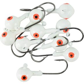 1/4-1oz White Ball Jig Heads - 10 Pack - 5 Sizes to Choose from in Saudi Arabia