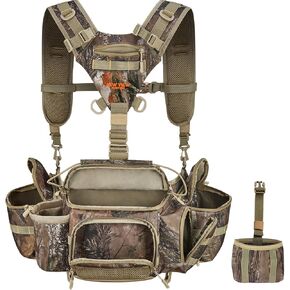 NEW VIEW Hunting Fanny Waist Pack for Men, Camo Waist Pack for Hunter, Fanny Hunting Backpack with Rifle, Shotgun, and Bow Holder (fanny pack & chest pack upgrade)