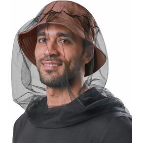 Mosquito Bug Net Hat for Head Fly Insect Netting Bee Keeper Mesh Hat with Veil Face Cover