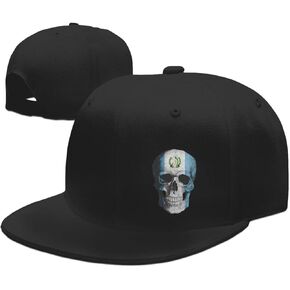 Guatemala Flag Guatemala Skull Flat Bill Hat Snapback Hats for Men Baseball Cap Trucker Hats Mens Adjustable