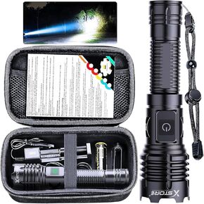 Flashlights High Lumens Rechargeable - 990000 Lumen Led Rechargeable Flashlight with 5 Modes Super Bright Flash Lights USB Powerful Torch Light Waterproof for Home Camping Outdoor