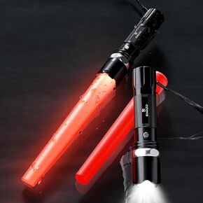 4 عبوات من عصا المرور، عصا مصباح يدوي LED مقاس 11 بوصة مع 5 أوضاع وامضة، عصا التحكم في السلامة المرورية البرتقالية، عصا تنظيم الهواء لوقوف السيارات، الطائرات، توجيه السيارة in Kuwait