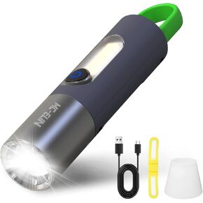 Rechargeable Flashlight,USB C High Lumens Zoomable Small LED Flashlight 4 Modes Plastic Lantern Torch with Side Light Carabineer Clip Portable Flash Lights for Camping Emergency Cycling