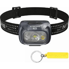 Nitecore NU31 550 Lumen Lightweight Aluminum Headlamp Triple Output USB-C Rechargeable Headlight Tag (Grey)
