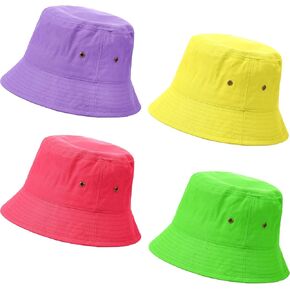 4 Pieces Bucket Hat Sun Hat Packable Travel Hat Beach Fishing Hat for Men Women Kids