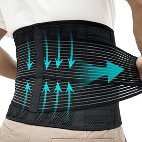 Back Support Belt for Women and Men, Back Brace Relieve Lower Back Pain, Lower Back Brace with 8 Reinforce Bones,Tummy Control 03 Black-M