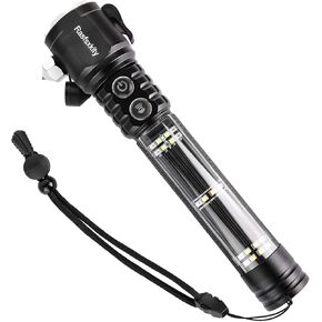Multi-Function Emergency with Window Breaker and Seatbelt Cutter, LED Flashlight, Strobe SOS Beacon，Mobile Power，Alarm Rescue, 2024 Version，for car，Outdoor，Hiking, Fishing, Dog Walking