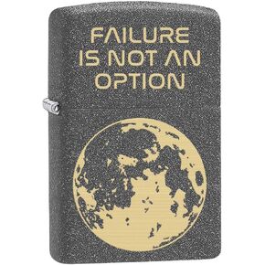 Zippo Lighter: Moon, Failure is Not an Option, Engraved - Iron Stone 80689