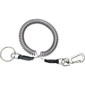 Fishing Coil Lanyard Fishing Tool Retractable Plastic Safe Rope Wire for Securing Fishing Pliers, Kayak, Surfing, Boating and Wading,1Pcs (Spiral Length:6 inch)