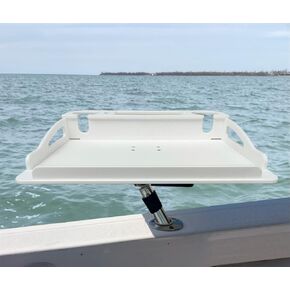 Brocraft Utility Boat Table with Cup Holders and Storage - Mounts in Rod Holders /Boat Utility Table with Fully Adjustable Rod Holder Mount/ Boat Table with Rod Holder Mount