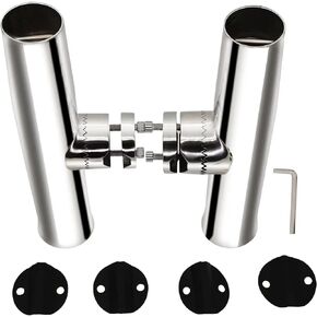 Adjustable Fishing Rod Holder Stainless Steel Clamp on for Boat Rails All Degree