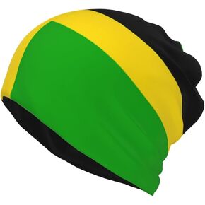 Cute Jamaica Flag Multifunction Beanie Hat Slouchy Skull Cap Soft Stretch Jamaican Scarf Head Wrap for Men Women