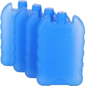 BESPORTBLE Ice Packs for Coolers, 4Pcs Reusable Ice Packs Long Lasting Bottle Ice Packs for Cans, Freezer Packs for Lunch Boxes, Coolers, Camping, Picnics, Beach, Fishing (3.5 * 5.38 * 0.9in)