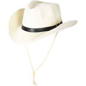 Wide Shapable Brim Straw Cowboy Hat Men Women UV Sun Protection Cowgirl Straw Hat Holiday Travel Panama Fedora Hat Beach Caps