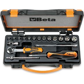 Beta 900 /C13, 5 18 Piece Socket and Accessory Set, 1/4" Drive, Metric