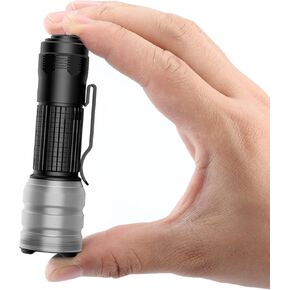Mini Flashlights 1500 High Lumens, Compact Powerful Emergency Flashlight 4 Lighting Modes, Bright Small Flashlight Rechargeable, Tail Switch Pocket LED Flashlight for Outdoor and EDC, Camping (White)