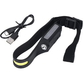 Rechargeable Headlamp, Head Lamp Flashlight COB Headlights, USB Charging Headlamp Gel Material 4 Level Control Lighting Brightness for Night Running for Outdoor Cycling