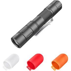 S21 Rechargeable LED Flashlight 880 Lumen Mini EDC Tail Switch Flashlight (Powered by USB Rechargeable Battery), Slim Pocket Flash Light with On/Off Locking Mode for Camping, Outdoor, Emergency