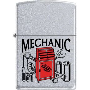 Zippo Lighter - Mechanic Satin Chrome Windproof Lighter #Z283