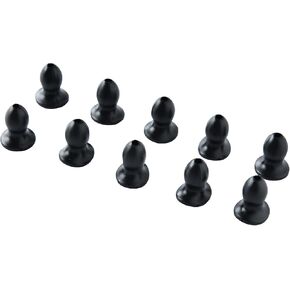 Replacement Silicone Mushroom Earbud - Compatible for Acoustic Tube of Surveillance Earpiece Walkie Talkie Headset, Pack of 10 (Black)