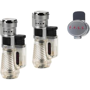 2 Pack F.e.s.s FESS Trident Cigarette Cigar Triple Torch Clear Cyclone by Lotus Vertigo
