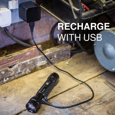 Energizer TAC500 Rechargeable LED Flashlight (2 Pack), Super Bright LED Light for Outdoor and Emergency Use, Durable IPX4 Water Resistant Rechargeable Flashlight, Includes Micro-USB Charging Cord in Saudi Arabia