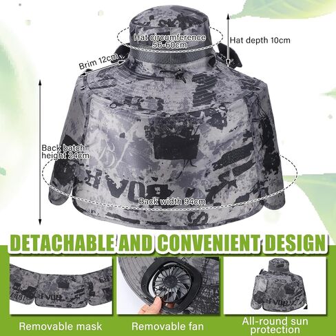 Chuarry Wide Brim Sun Hat with 2 Fan in Kuwait
