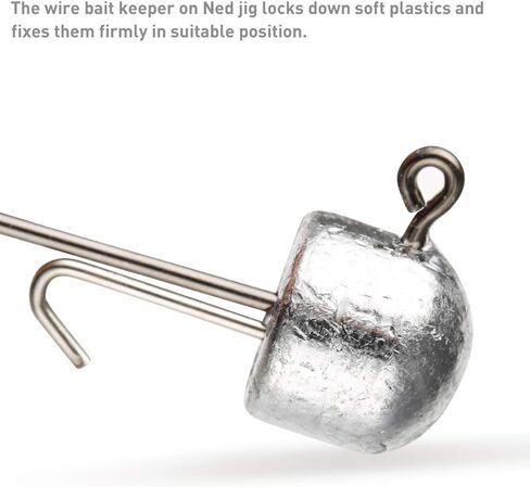 JOHNCOO Mushroom Style Jig Heads Lead Hook with 3D Redfish Eyes Treble Hooks Luminous Round Jig Head Fishing Hooks Kit for Trout Bass Mixed Weights Fishing Hooks Set in Saudi Arabia