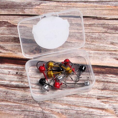 JOHNCOO Mushroom Style Jig Heads Lead Hook with 3D Redfish Eyes Treble Hooks Luminous Round Jig Head Fishing Hooks Kit for Trout Bass Mixed Weights Fishing Hooks Set in Saudi Arabia