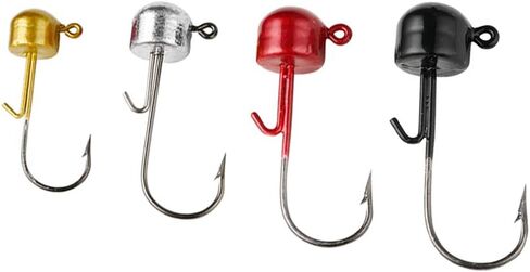 JOHNCOO Mushroom Style Jig Heads Lead Hook with 3D Redfish Eyes Treble Hooks Luminous Round Jig Head Fishing Hooks Kit for Trout Bass Mixed Weights Fishing Hooks Set in Saudi Arabia