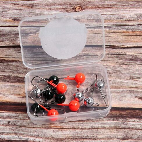 JOHNCOO Mushroom Style Jig Heads Lead Hook with 3D Redfish Eyes Treble Hooks Luminous Round Jig Head Fishing Hooks Kit for Trout Bass Mixed Weights Fishing Hooks Set in Saudi Arabia